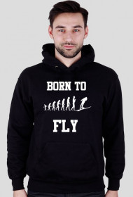 Born To Fly - hoodie, białe nadruki