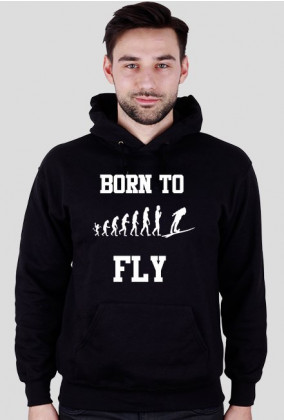 Born To Fly - hoodie, białe nadruki
