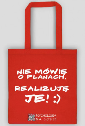 Torba z białym napisem - plany