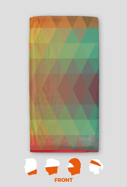 Komin Full Color Full Print - zielono-pomarańczowy