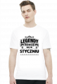 T-shirt legendy rodza sie w styczniu