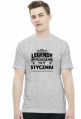 T-shirt legendy rodza sie w styczniu