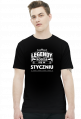 T-shirt legendy rodza sie w styczniu