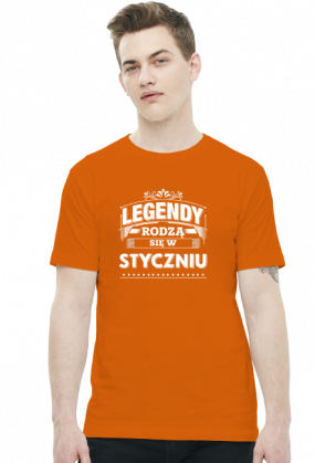 T-shirt legendy rodza sie w styczniu