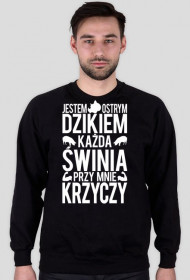 "Ostry Dzik" Biały nadruk BLUZA