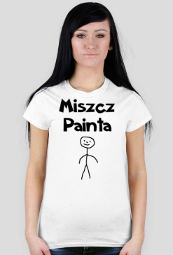 Miszcz Painta- Koszulka damska: biała