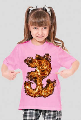 Koszulka dziewczęca- ognisty znak PW