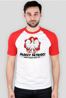 Koszulka męska z kolorowymi rękawami - Płoccy Patrioci