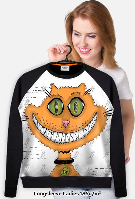 PROMOCJA! Śmiejący się kot! Grin cat! Lekka bluza FullPrint Damska