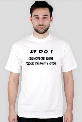 Koszulka 27do1 z nadrukiem tekstowym w kolorze białym