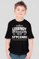 T-shirt legendy rodza sie w styczniu