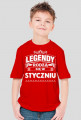 T-shirt legendy rodza sie w styczniu