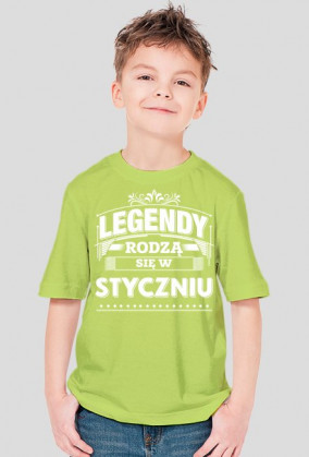 T-shirt legendy rodza sie w styczniu