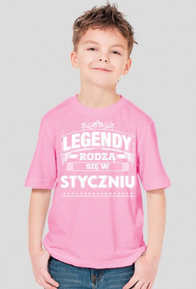 T-shirt legendy rodza sie w styczniu