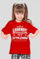 T-shirt legendy rodza sie w styczniu