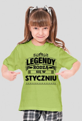 T-shirt legendy rodza sie w styczniu