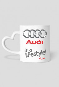 Kubek serduszko "Audi - is a lifestyle!"