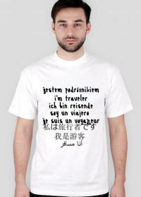 koszulka 'Jestem podróżnikiem' - różne języki MĘSKA
