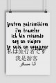 Plakat 'Jestem podróżnikiem' w różnych językach
