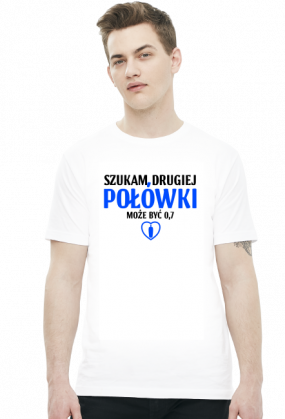 Szukam drugiej połówki, może być 0,7 - Męski T-shirt (Jasny)