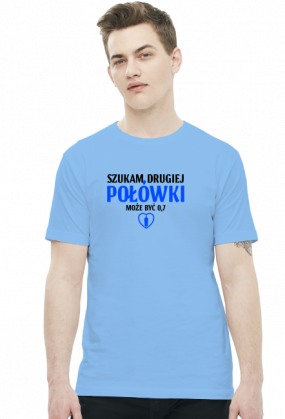 Szukam drugiej połówki, może być 0,7 - Męski T-shirt (Jasny)