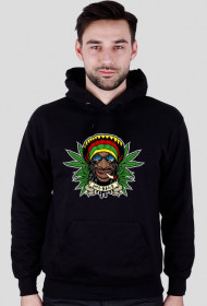 Bluza czarna/kaptur z logo RASTA JMS BAND