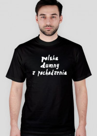 Koszulka Czarna "polska dumny z pochodzenia" ROZ. S