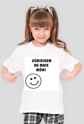 uśmiechem. mała koszulka
