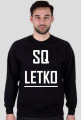 LETKO-SQ, czarna bluza, biały napis