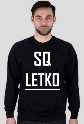 LETKO-SQ, czarna bluza, biały napis