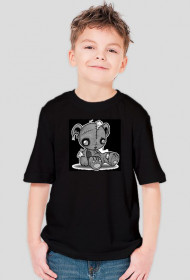 Koszulka dziecięca - smutny misiu (czarna dla chlopca)