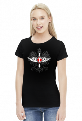 AeroStyle - czarna damska koszulka lotnicza - korpusówka