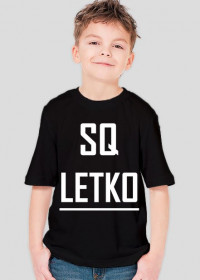 LETKO-SQ, czarna bluza, biały napis dzieci