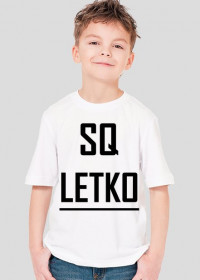 LETKO-SQ, biała bluza czarny napis dzieci