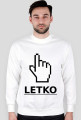 LETKO biała bluza, czarny napis, kursor