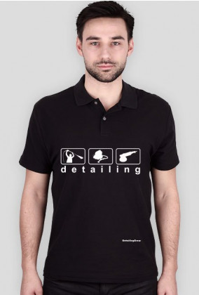 Koszulka polo czarna - detailing - Koszulka Detailera - Detailing