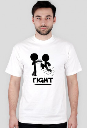 koszulka stickman fight (biała) (męska)