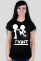 koszulka stickman fight (czarna) (damska)