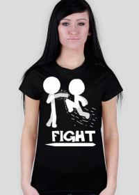 koszulka stickman fight (czarna) (damska)