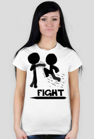 koszulka stickman fight (biała) (damska)