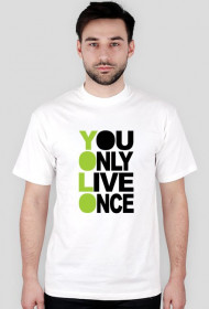 You Only Live Once (YOLO)- koszulka męska: biała