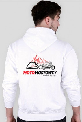 Bluza MOTOmostowcy biała bluzy z kapturem w MOTOmostowcy sklep bluza cupsell biała