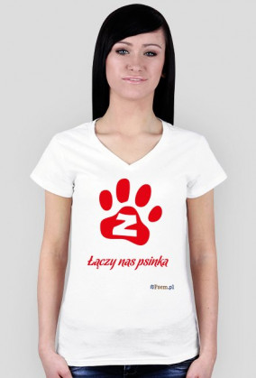 Łączy nas psinka - koszulka damska V-neck