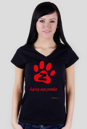 Łączy nas psinka - koszulka damska V-neck