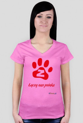 Łączy nas psinka - koszulka damska V-neck
