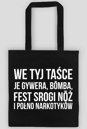 Niybezpieczno taśka ze biołym nodrukym