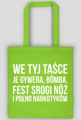 Niybezpieczno taśka ze biołym nodrukym