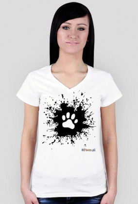 Łapka na błocie - koszulka damska V-neck