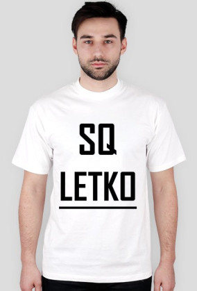 LETKO-SQ, biała bluzka czarny napis