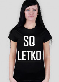 LETKO-SQ, czarna bluzka biały napis k